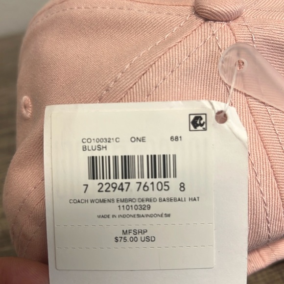 Coach | Blush Embroidered Logo Baseball Cap - Picture 6 of 8